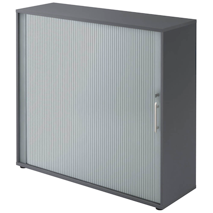 Artikelbild für HAMMERBACHER Rollladenschrank grafit, silber 2 Fachböden 120,0 x 40,0 x 110,0 cm, Artikelnummer 992822