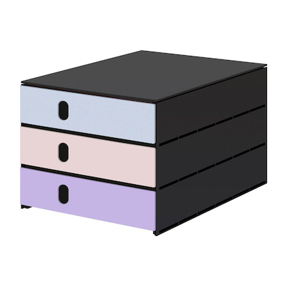 Artikelbild für styro Schubladenbox styroval pro feelings Candlelight hellblau, hellrosa, helllila 14-8050.Ca, DIN A4 mit 3 Schubladen, 1 St., Artikelnummer 375596