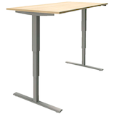 Artikelbild 1 für fm Sidney elektrisch höhenverstellbarer Schreibtisch königsahorn rechteckig, T-Fuß-Gestell silber 160,0 x 80,0 cm, Artikelnummer 135651