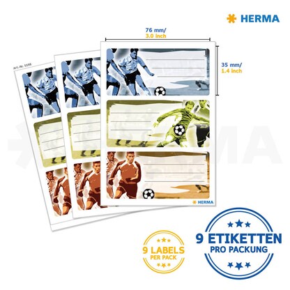 Artikelbild 3 für HERMA Schuletiketten 5598 Fußball, 9 Etiketten, Artikelnummer 242047