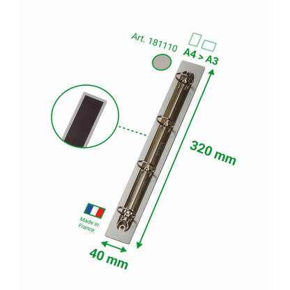 Artikelbild 3 für tarifold Ringbuchmechaniken DIN A4 silber magnetisch, 4 St., Artikelnummer 461451
