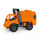 Artikelbild 1 für LENA EcoActives Müllwagen Sandfahrzeug rot Führerhaus zum Öffnen und Bespielen, verriegelbarer Müllbehälter mit Mülltonne und Hebel mit Kippfunktion Größe, Artikelnummer 879793