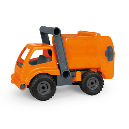 Artikelbild für LENA EcoActives Müllwagen Sandfahrzeug rot Führerhaus zum Öffnen und Bespielen, verriegelbarer Müllbehälter mit Mülltonne und Hebel mit Kippfunktion Größe, Artikelnummer 879793