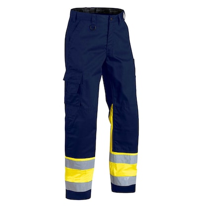 Artikelbild 2 für BLAKLÄDER® unisex Warnschutzhose 1564 marine, gelb Größe 60, Artikelnummer 778170