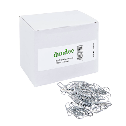 Artikelbild für dundee Büroklammern silber glanzverzinkt, 2.000 St., Artikelnummer 422557