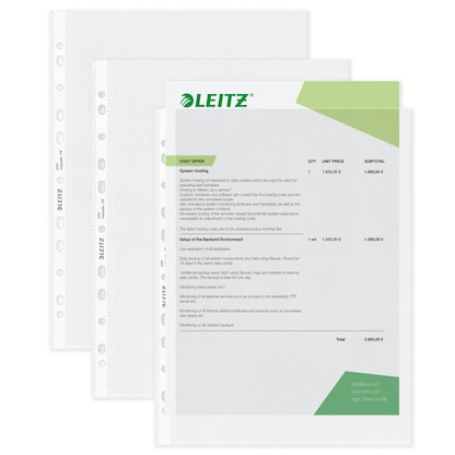 Artikelbild 7 für LEITZ Prospekthüllen 4797 DIN A4 transparent genarbt 0,085 mm, 100 St., Artikelnummer 383188