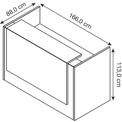 Artikelbild 2 für Quadrifoglio Empfangstheke gerade, weiß, nussbaum 166,0 x 88,0 x 113,0 cm, Artikelnummer 369801