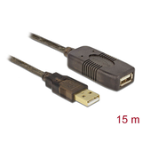Artikelbild 1 für DeLOCK USB 2.0 A Kabel Verlängerung 15,0 m schwarz, 1 St., Artikelnummer 894703
