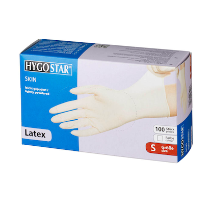 Artikelbild 2 für HYGOSTAR unisex Einmalhandschuhe SKIN weiß Größe S, 100 St., Artikelnummer 597815