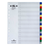 Artikelbild 1 für DURABLE Ordnerregister DIN A4 Vollformat, Überbreite blanko blau, gelb, rot, grün, grau 20-teilig, 1 Satz, Artikelnummer 432922