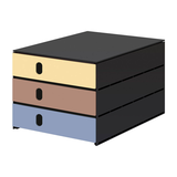 Artikelbild 1 für styro Schubladenbox styroval pro feelings Midnightsun gelb, braun, blau 14-8050.Mi, DIN A4 mit 3 Schubladen, 1 St., Artikelnummer 375578