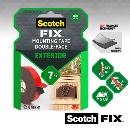 Artikelbild 4 für Scotch FIX™ EXTERIOR doppelseitiges Klebeband 19,0 mm x 5,0 m, 1 Rolle, Artikelnummer 570848