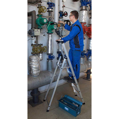 Artikelbild 3 für KRAUSE Stehleiter einseitig MONTO Solido silber 5 Stufen, H: 185,0 cm, Artikelnummer 568752