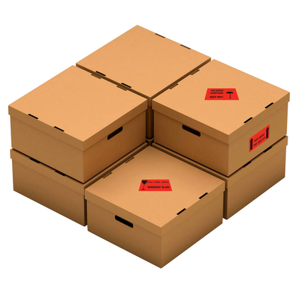 Artikelbild 2 für EICHNER Warnetiketten rot »Vorsicht zerbrechlich! Vor Nässe und Druck schützen!« 100,0 x 50,0 mm, 250 Etiketten , Artikelnummer 486652