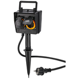 Artikelbild 1 für hama 2-fach Gartensteckdose 2,0 m schwarz, Artikelnummer 840383