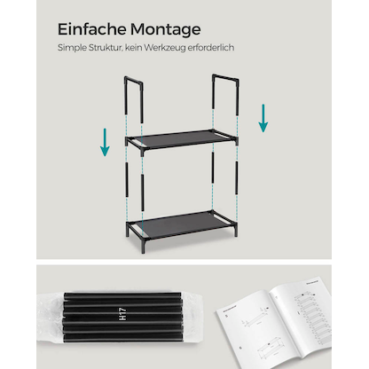 Artikelbild 9 für SONGMICS Schuhregal schwarz 45,0 x 28,0 x 173,0 cm, 1 St., Artikelnummer 260966
