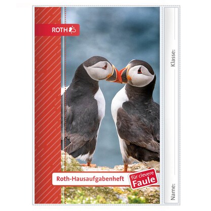 Artikelbild 2 für ROTH Hausaufgabenheft Papageientaucher für clevere Faule liniert DIN A5 ohne Rand, 104 Blatt, 1 St., Artikelnummer 581258