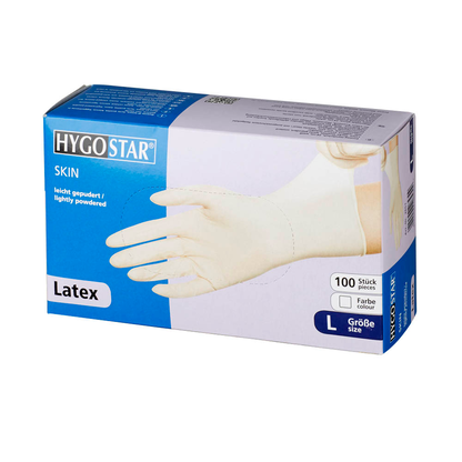 Artikelbild 2 für HYGOSTAR unisex Einmalhandschuhe SKIN weiß Größe L, 100 St., Artikelnummer 597849