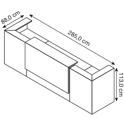Artikelbild 2 für Quadrifoglio Empfangstheke gerade, nussbaum, weiß 285,0 x 88,0 x 113,0 cm, Artikelnummer 370205