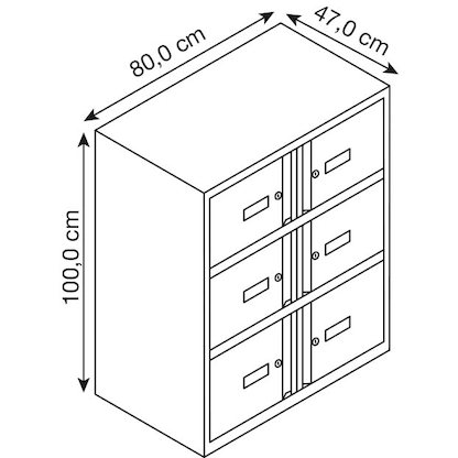 Artikelbild 2 für BISLEY Schließfachschrank Essentials verkehrsweiß YELD0810696, 6 Schließfächer 80,0 x 47,0 x 100,0 cm, Artikelnummer 453011