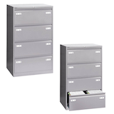 Artikelbild 1 für BISLEY LIGHT Hängeregistraturschrank silber 4 Schubladen 80,0 x 62,2 x 132,1 cm, 1 St., Artikelnummer 210278