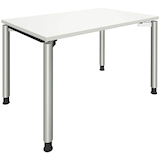 Artikelbild 1 für fm Sidney Schreibtisch weiß rechteckig, 4-Fuß-Gestell silber 120,0 x 80,0 cm, Artikelnummer 269882