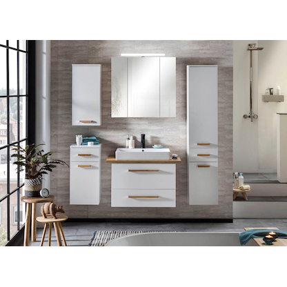 Artikelbild 3 für MÖBELPARTNER Bad-Hängeschrank Duo 146599 kreideweiß 32,7 x 35,3 x 160,1 cm, Artikelnummer 673461