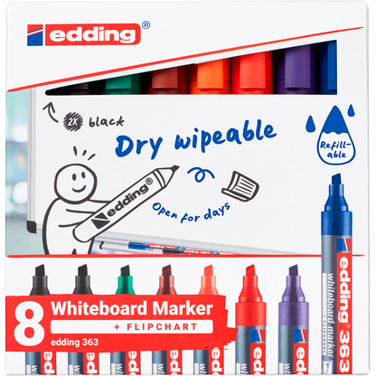 Artikelbild 2 für edding 363 Whiteboard-Marker farbsortiert 1,0 - 5,0 cm, 8 St., Artikelnummer 511050