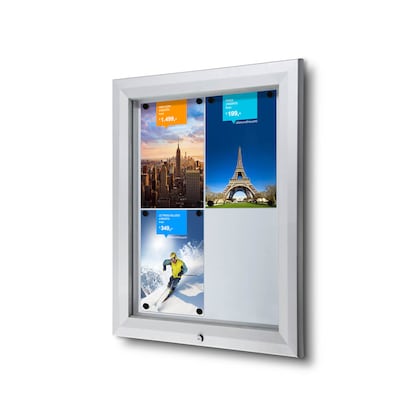 Artikelbild für Showdown® Displays Schaukasten T silber 4x DIN A4 58,5 x 4,7 x 76,0 cm, 1 St., Artikelnummer 269047