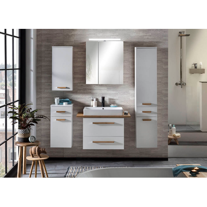 Artikelbild 3 für MÖBELPARTNER Badschrank Duo 146532 kreideweiß 32,7 x 16,3 x 72,3 cm, Artikelnummer 673394