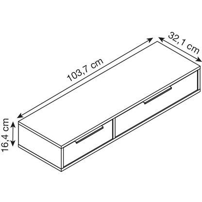 Artikelbild 2 für MÖBELPARTNER Loft Konsolentisch rechteckig Holzwerkstoff weiß, Akustikoptik 103,7 x 32,1 x 16,4 cm, 1 St., Artikelnummer 255156