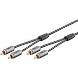 Artikelbild 1 für goobay Cinch Kabel 1,0 m silber, schwarz, 1 St., Artikelnummer 656007