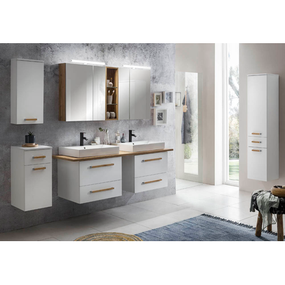 Artikelbild 4 für MÖBELPARTNER Bad-Hängeschrank Duo 146599 kreideweiß 32,7 x 35,3 x 160,1 cm, Artikelnummer 673461