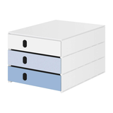 Artikelbild 1 für styro Schubladenbox styroval pro feelings Snowflake weiß, hellblau, blau 14-8050.Sn, DIN A4 mit 3 Schubladen, 1 St., Artikelnummer 380958