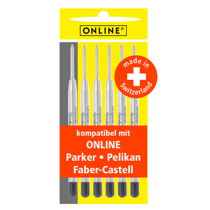 Artikelbild 2 für ONLINE® Kugelschreiberminen B schwarz, 6 St., Artikelnummer 617367