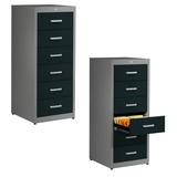 Artikelbild 1 für mauser client entry Karteischrank alu, anthrazitgrau 6 Schubladen 55,2 x 60,0 x 135,0 cm, 1 St., Artikelnummer 259388