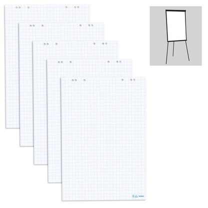 Artikelbild für herlitz Flipchart-Papier kariert 65,0 x 98,0 cm, 20 Blatt, 5 Blöcke, Artikelnummer 574067
