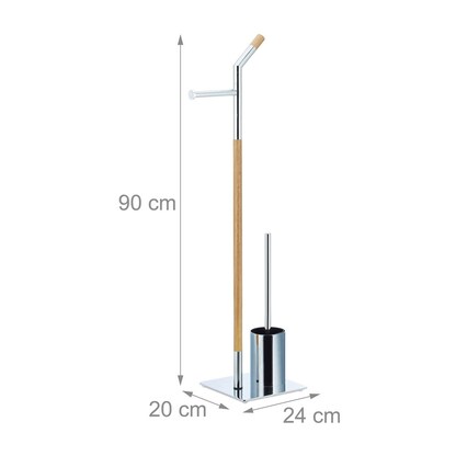 Artikelbild 5 für relaxdays WC-Garnitur silber, braun Metall, 1 St., Artikelnummer 361358