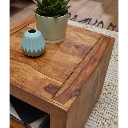 Artikelbild 7 für WOHNLING Couchtisch quadratisch Massivholz sheesham 50,0 x 50,0 x 45,0 cm, 1 St., Artikelnummer 904488