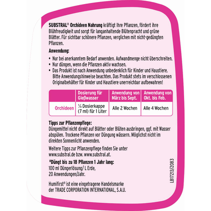 Artikelbild 3 für SUBSTRAL® Orchideen-Nahrung Orchideendünger 250,0 ml, Artikelnummer 368649