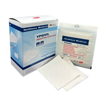 Artikelbild für Holthaus Medical Vlies-Kompressen YPSIVIL 17210 weiß 10,0 x 10,0 cm, 25 St., Artikelnummer 495147