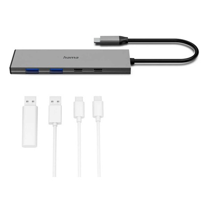 Artikelbild 3 für hama USB-Hub 4-fach grau, Artikelnummer 756187