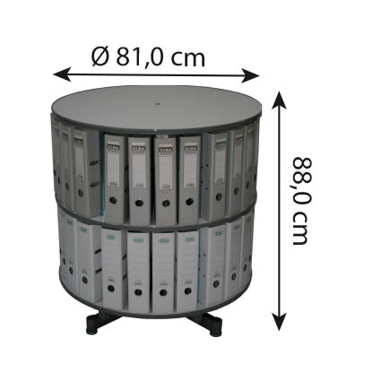 Artikelbild 2 für reef Ordnerdrehsäule grau bis zu 48 Ordner, Komplett drehbar, H: 88,0 cm, Artikelnummer 491656