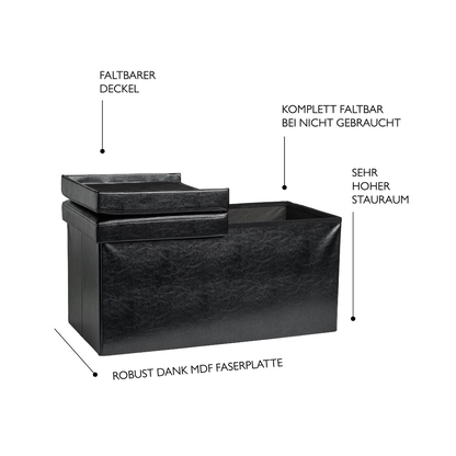 Artikelbild 4 für Echtwerk Sitztruhe Flex EW-FB-0444 schwarz Stoff 76,0 cm, Artikelnummer 161921