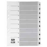 Artikelbild 1 für dots Ordnerregister Mylar DIN A4 Vollformat 1-10 weiß 10-teilig, 1 Satz, Artikelnummer 486738