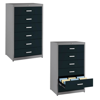 Artikelbild für mauser client entry Karteischrank alu, anthrazitgrau 6 Schubladen 80,0 x 60,0 x 135,0 cm, 1 St., Artikelnummer 259414