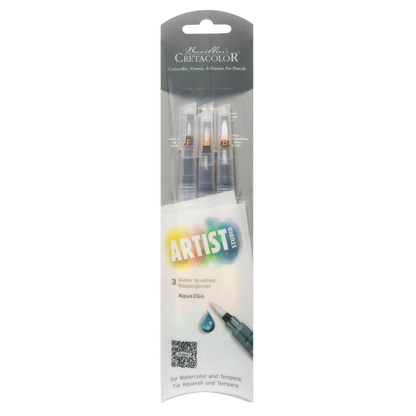 Artikelbild für Brevillier's CRETACOLOR Artist Studio Aqua2Go Pinsel-Set, 3-teilig, Artikelnummer 883518