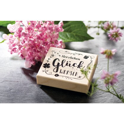 Artikelbild 2 für Rayher Motivstempel Herzlichen Glückwunsch 8,0 x 9,0 cm, 1 St., Artikelnummer 152527