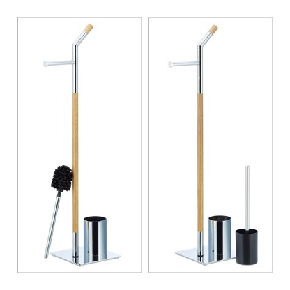 Artikelbild 6 für relaxdays WC-Garnitur silber, braun Metall, 1 St., Artikelnummer 361358