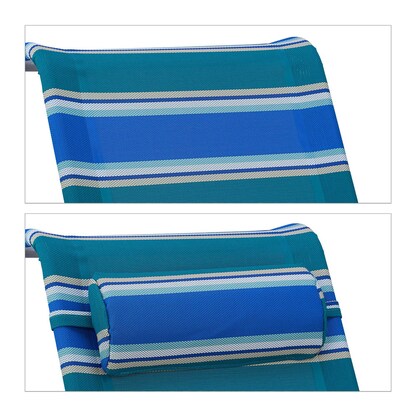 Artikelbild 9 für relaxdays Liegestuhl mit Armlehnen blau, 1 St., Artikelnummer 768172